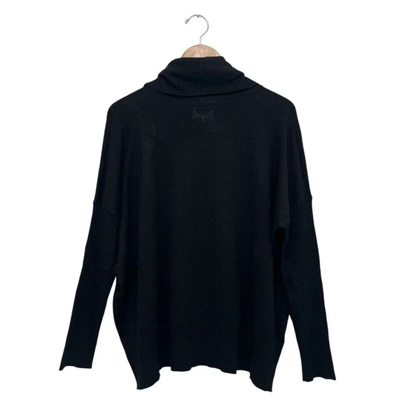 Desigual Casandra Jumper Sequin Paisley Knit Funnel Turtleneck Sweater Black L - Picture 7 of 14